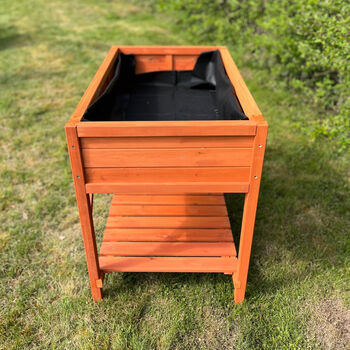 Wooden Raised Herb Planter With Two Liners, 9 of 9