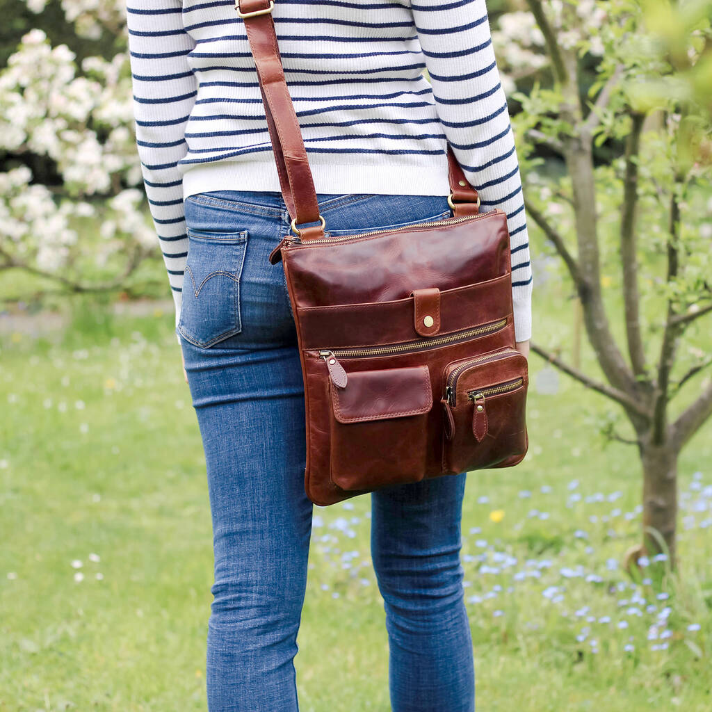 Amy Leather Cross Body Messenger Bag By The Leather Store ...