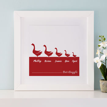 Personalised Gaggle Of Geese Family Print, 4 of 9