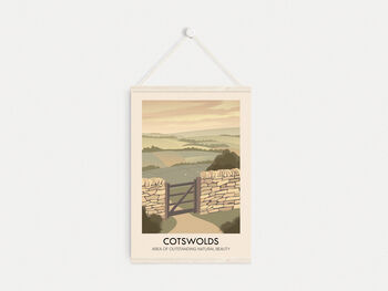 Cotswolds Aonb Travel Poster Art Print, 6 of 8
