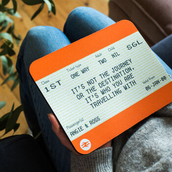 Personalised Train Ticket Mouse Mat, 5 of 6