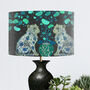 Chinoiserie Leopard Twins On Charcoal Lampshade, thumbnail 1 of 5