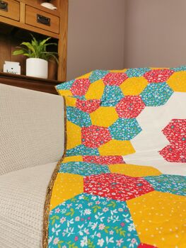 Bright Sofa Throw, Double Bed Quilted Blanket, 4 of 11