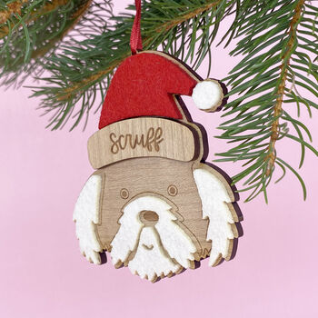 Personalised Scruffy Dog Christmas Tree Decoration, 2 of 2