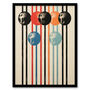 Abstract Orbs Simple Stripes Mid Century Wall Art Print, thumbnail 4 of 6