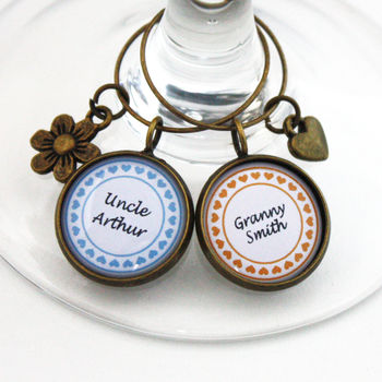 Ten Personalised Guest Wine Charms, 3 of 7