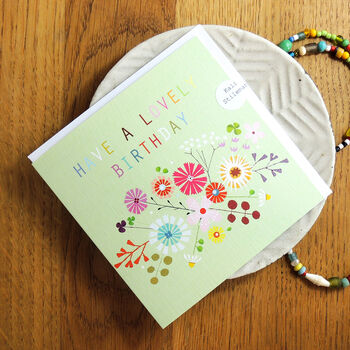 Floral Mint Green Birthday Card, 3 of 4