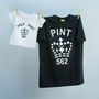 Monochrome Pint And Half Pint T Shirt Set, thumbnail 1 of 5