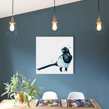Inky Magpie Canvas Gallery Print, 7 of 10