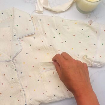 Mother’s Day Spot Pyjama Gift For Mum With Mama Mug And Eye Mask, 7 of 12