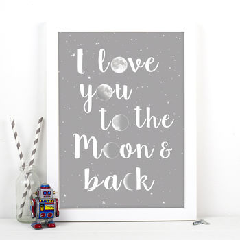 'Love You To The Moon And Back' Print, 5 of 6