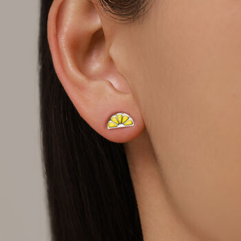 Sterling Silver Lemon Slice Stud Earrings, 6 of 11