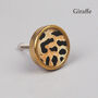 Brass Animal Print Round Circular Detailed Pull Knobs, thumbnail 9 of 12