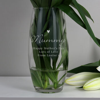 Personalised Love Heart Glass Bullet Vase, 2 of 4