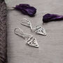 Sterling Silver Dangly Textured Triangle Swirl Earrings, thumbnail 2 of 4