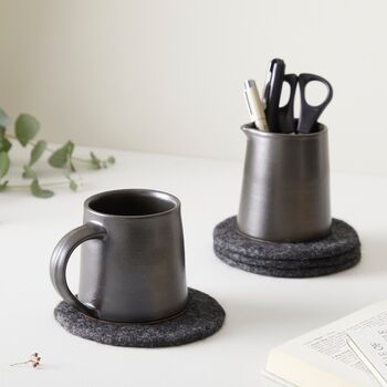 Fair Trade Handmade Glazed Stoneware Conical Mug, 7 of 12