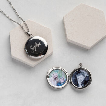 Personalised Engraved Locket Necklace With Photo, 3 of 12