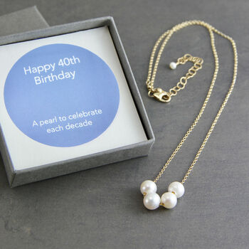 40th Birthday Floating Pearls Necklace, 2 of 10