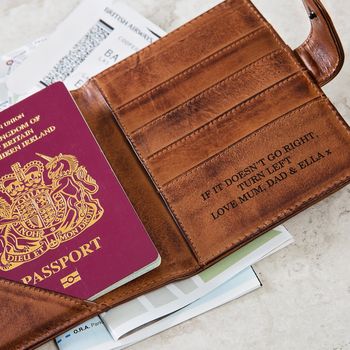 Personalised Leather Passport Wallet, 6 of 12