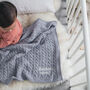 New Baby Boy Luxury Cotton Knitted Cable Blanket, thumbnail 12 of 12