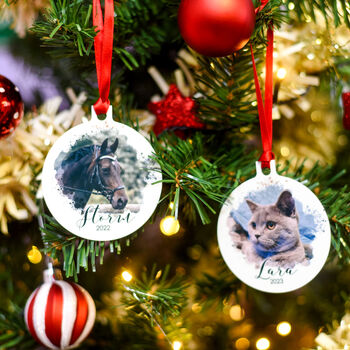 Personalised Pet Photo Christmas Bauble Decoration, 10 of 12