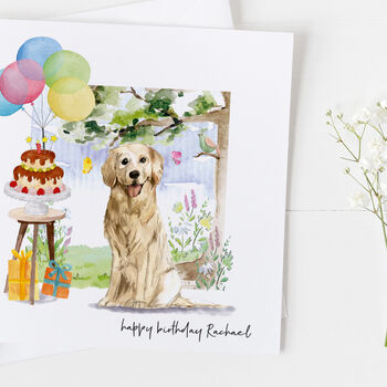 Golden Retriever Dog Birthday Card, Pet Card ..7v10a, 2 of 4
