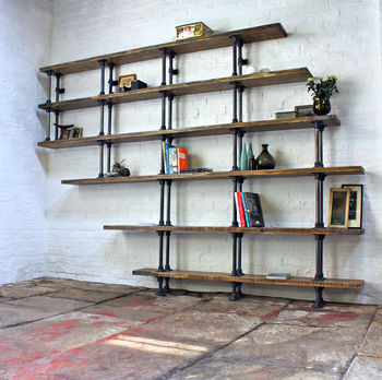 Emilie Asymmetric Reclaimed Scaffolding Shelves, 2 of 5
