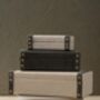Handmade Neutral Leather Box Set With Gold Rivet Detail, thumbnail 1 of 6