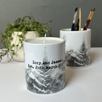 Personalised Fern Print Pot With Candle, 3 of 7