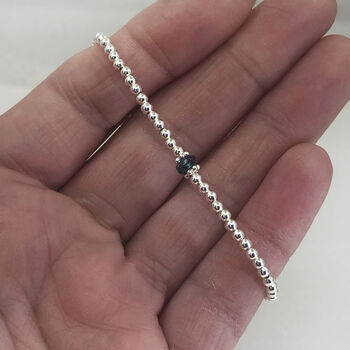 Silver London Blue Topaz December Birthstone Bracelet, 6 of 10