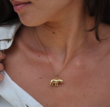 Baby Rhino Necklace Gold Plated, 2 of 4