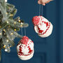 Two Mini Knitted Hat Christmas Tree Decorations, thumbnail 1 of 6