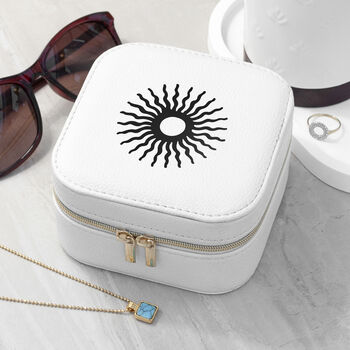 Customisable Sun White Travel Jewellery Case, 2 of 10