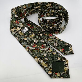 Liberty Tie In Dark Green Strawberry Thief, 3 of 3