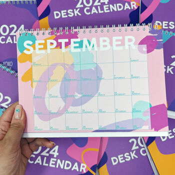 2024 Colourful Patterned A5 Desk Calendar, 10 of 12