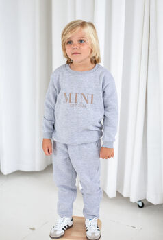 Mama Est Embroidered Personalised Jumper And Jogger Set Matching Mini Available, 4 of 12