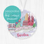 Personalised Barcelona Skyline Ceramic Ornament, thumbnail 1 of 5