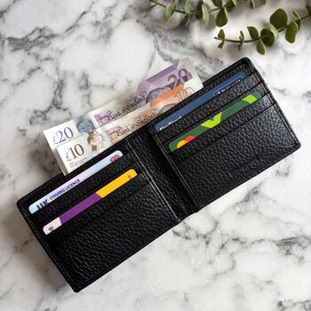 Slim Black Genuine Leather Wallet Rfid Blocking, 2 of 3