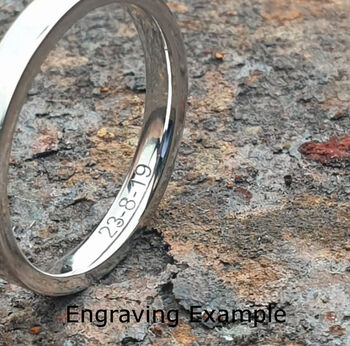 Personalised Titanium Ring With Carved Wave Detail, 5 of 8