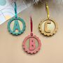 Personalised Christmas Ornament Scalloped Decoration, thumbnail 4 of 7