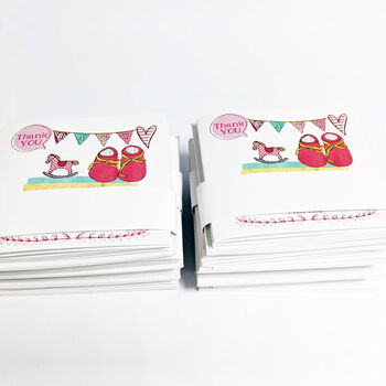 Personalised New Baby Thank You Cards Pack Of Six, 6 of 8