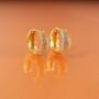 Gold Vermeil Crystal Reversible Hoop Earrings, thumbnail 9 of 12