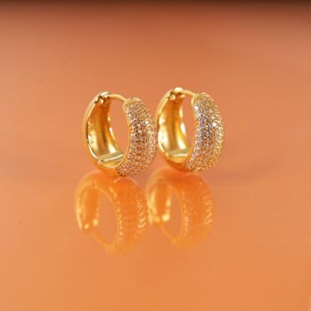 Gold Vermeil Crystal Reversible Hoop Earrings, 9 of 12