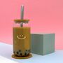 Smiley Bubble Tea Boba Iced Coffee Mug With Straw, thumbnail 1 of 3