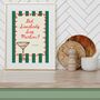 A4 Print, Did Somebody Say Martini, Green And Pink Stripe, Red Border, thumbnail 1 of 5