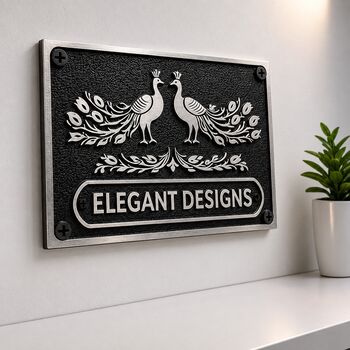 Luxury Peacock Design Door Plaque With Custom Text Personalisation, 3 of 8