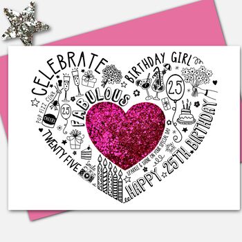 25th Birthday Girl Sparkle Card, 7 of 10
