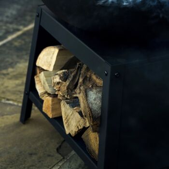 Steel Fire Bowl With Integrated Log Store, 2 of 7