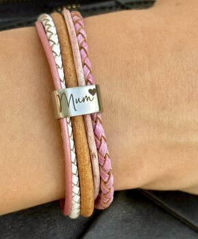 Personalised Pink Memorial Bracelet: Engraved Ashes Keepsake Urn Pendant For Remembrance, 2 of 11