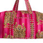 Pink Tiger Print Weekend Duffle Bag, thumbnail 4 of 6